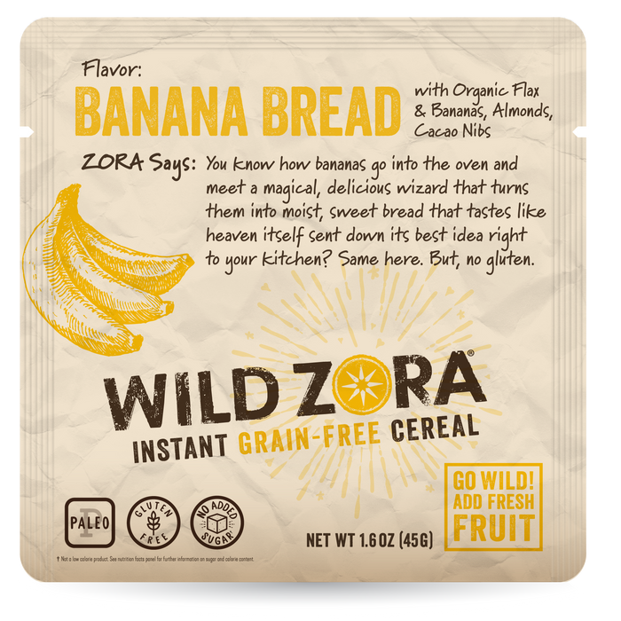 Wild Zora // Instant Grain-Free Hot Cereal Banana Bread 1.6 oz