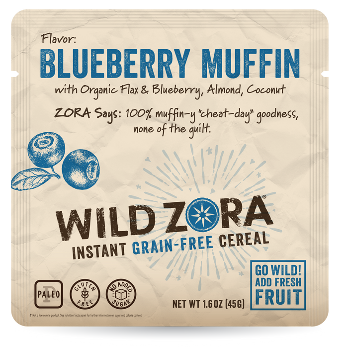 Wild Zora // Instant Grain-Free Hot Cereal Blueberry Muffin 1.6 oz