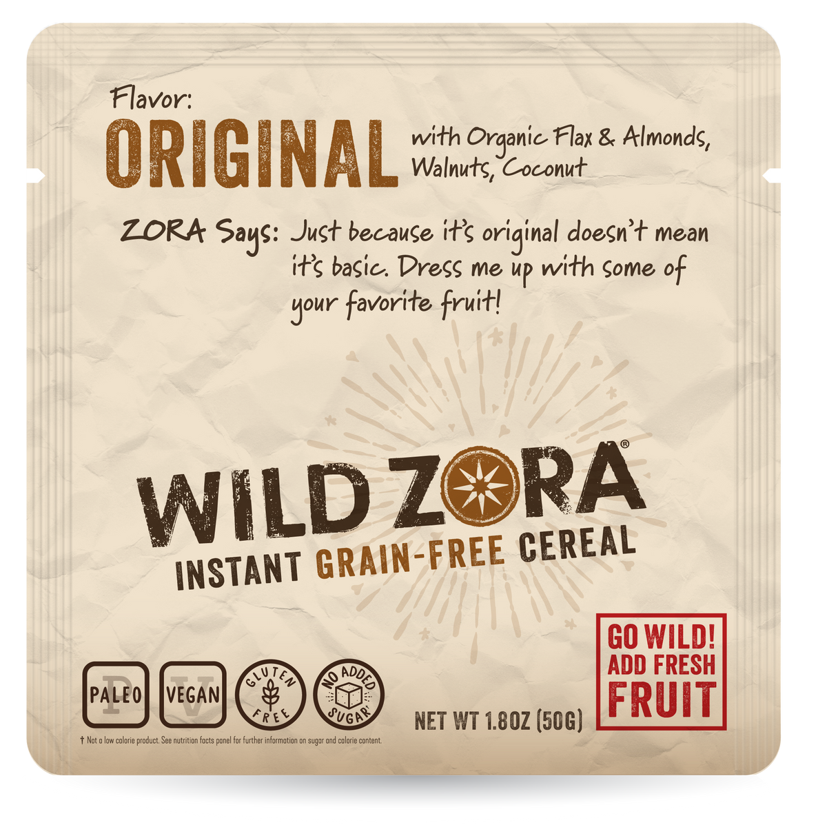 Wild Zora // Instant GrainFree Hot Cereal Original 1.8 oz —