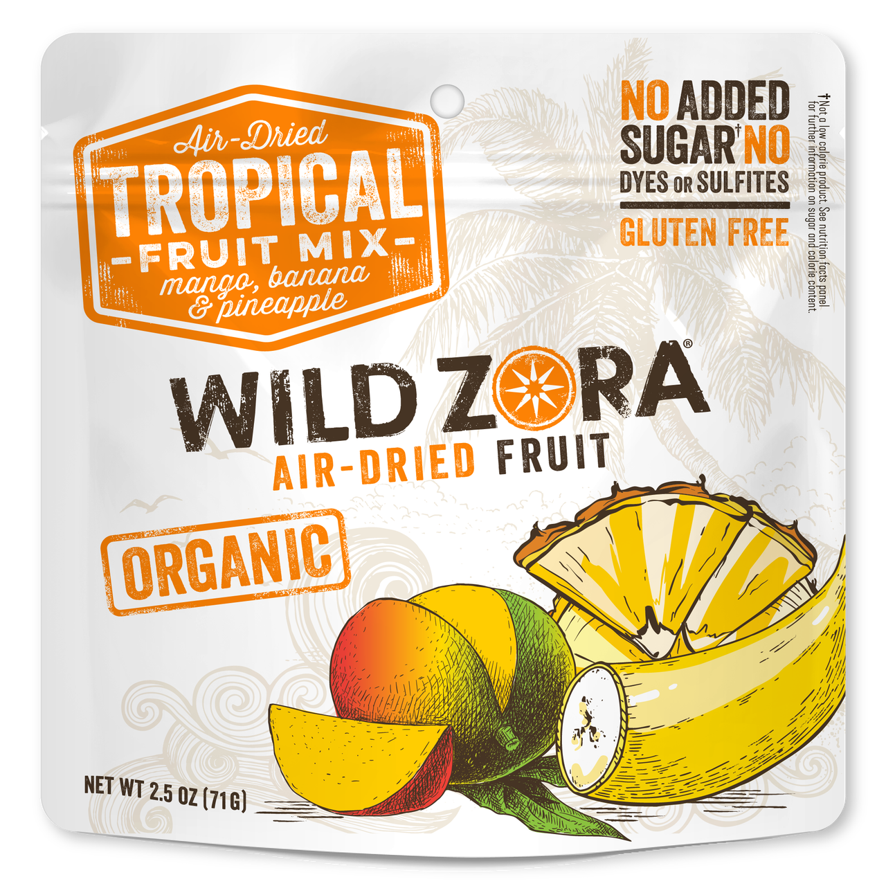 Wild Zora // Air-Dried Organic Tropical Fruit Mix with Mango, Banana & Pineapple 2.5 oz
