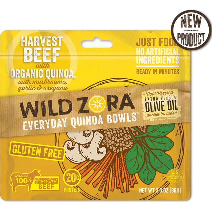 Wild Zora // Quick Quinoa Meal - Harvest Beef with Mushrooms, Garlic & Oregano 3 oz