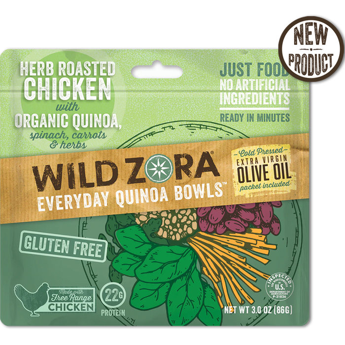 Wild Zora // Quick Quinoa Meal - Herb Roasted Chicken with Spinach, Carrots & Herbs 3 oz