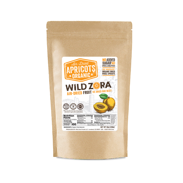 Wild Zora // Bulk Air-Dried Organic Apricots 16 oz