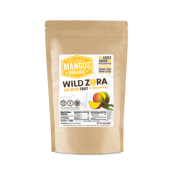 Wild Zora // Bulk Air-Dried Organic Mangos 16 oz