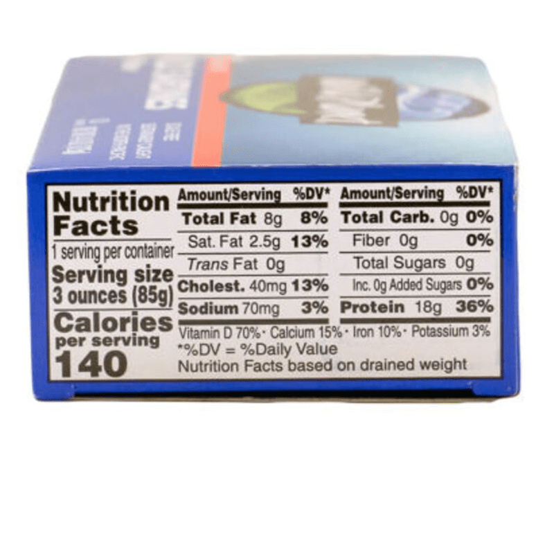 Wild Planet Sardines in Water nutrition facts panel no salt sardines.