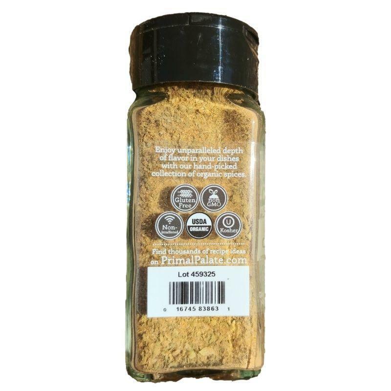 Primal Palate Organic Ginger Cilantro 1.83-oz certifications.