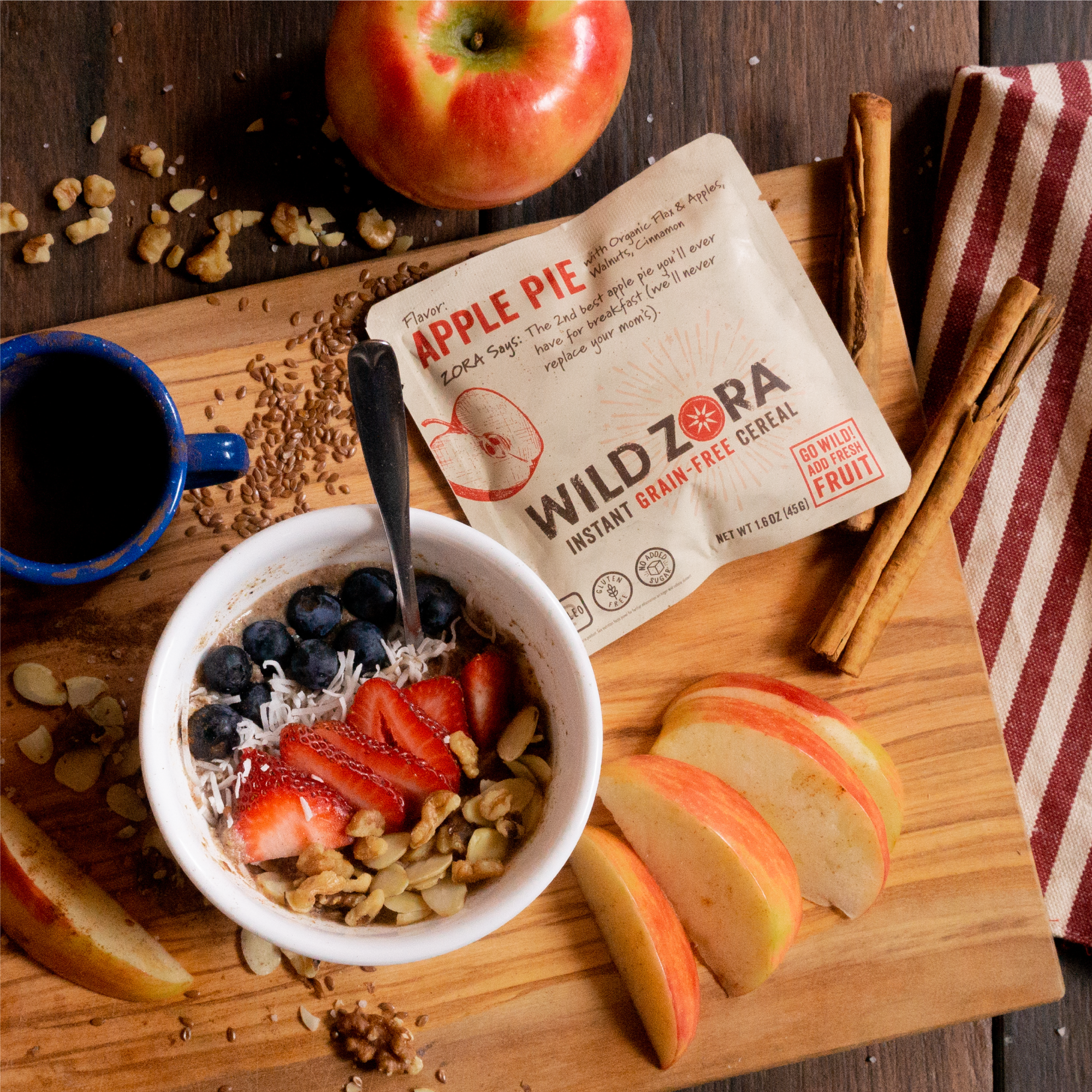 Wild Zora // Instant Grain-Free Hot Cereal Apple Pie 1.6 oz