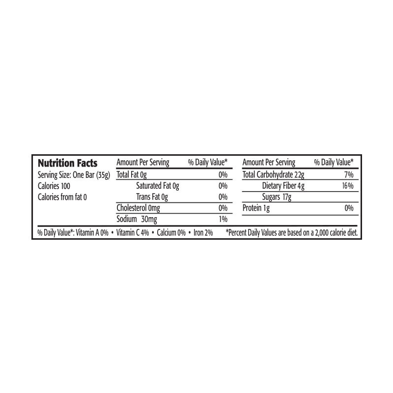 That's It Apple + Strawberry Fruit Bar nutrition facts panel strawberry fruit snacks.