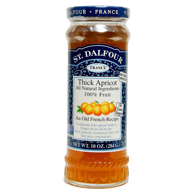 St. Dalfour Apricot Conserves 10 oz jar front label apricot spread.
