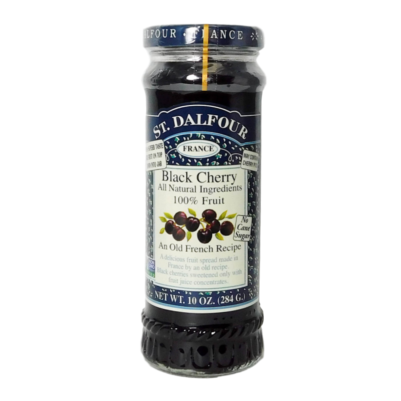 St. Dalfour Black Cherry Conserves 10 oz jar front label cherry jam.