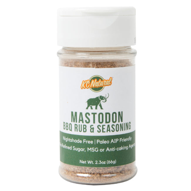 KC Natural Mastodon Rub 2.3-oz BBQ seasoning jar front label.