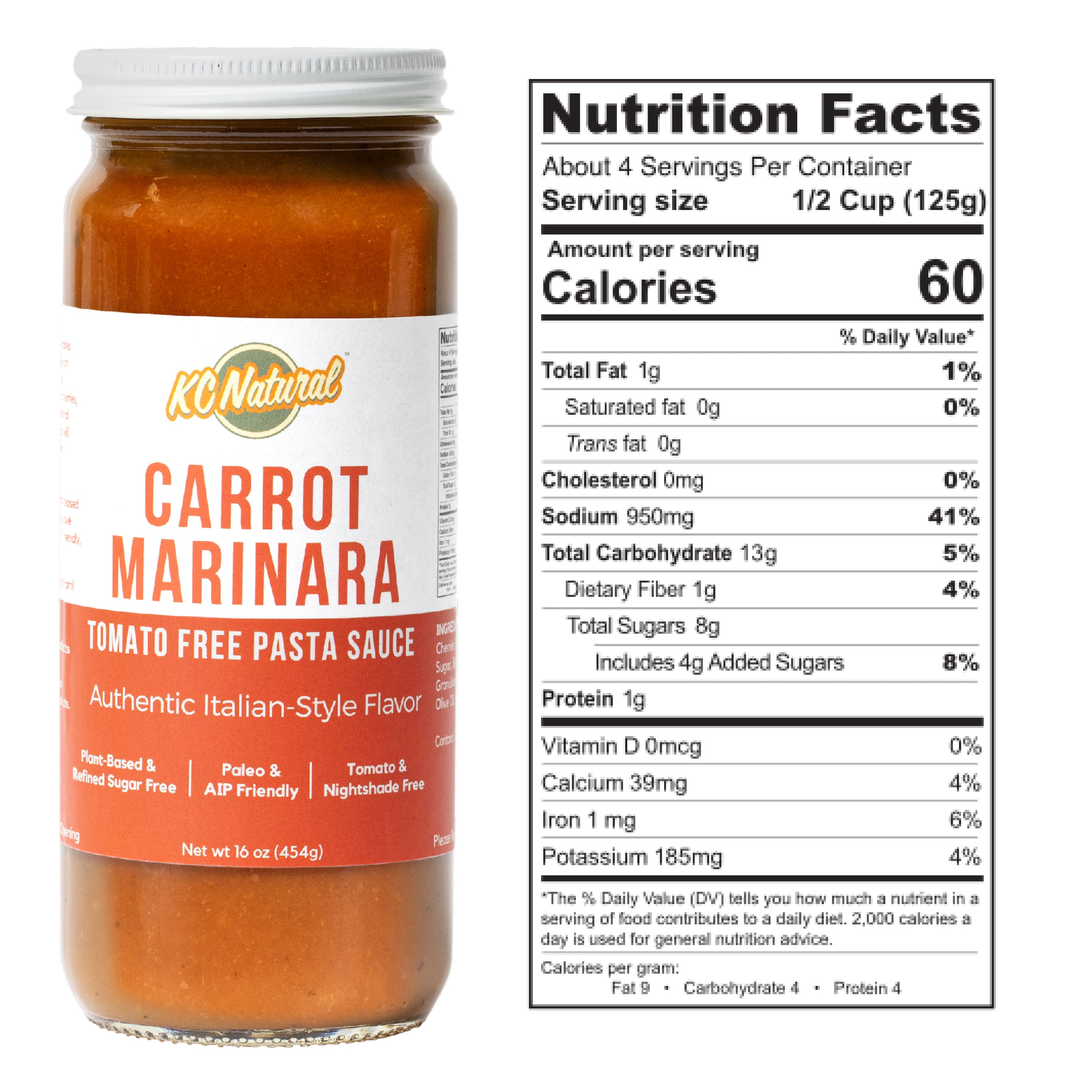KC Natural // Carrot Marinara Paleo Pasta Sauce 16 oz