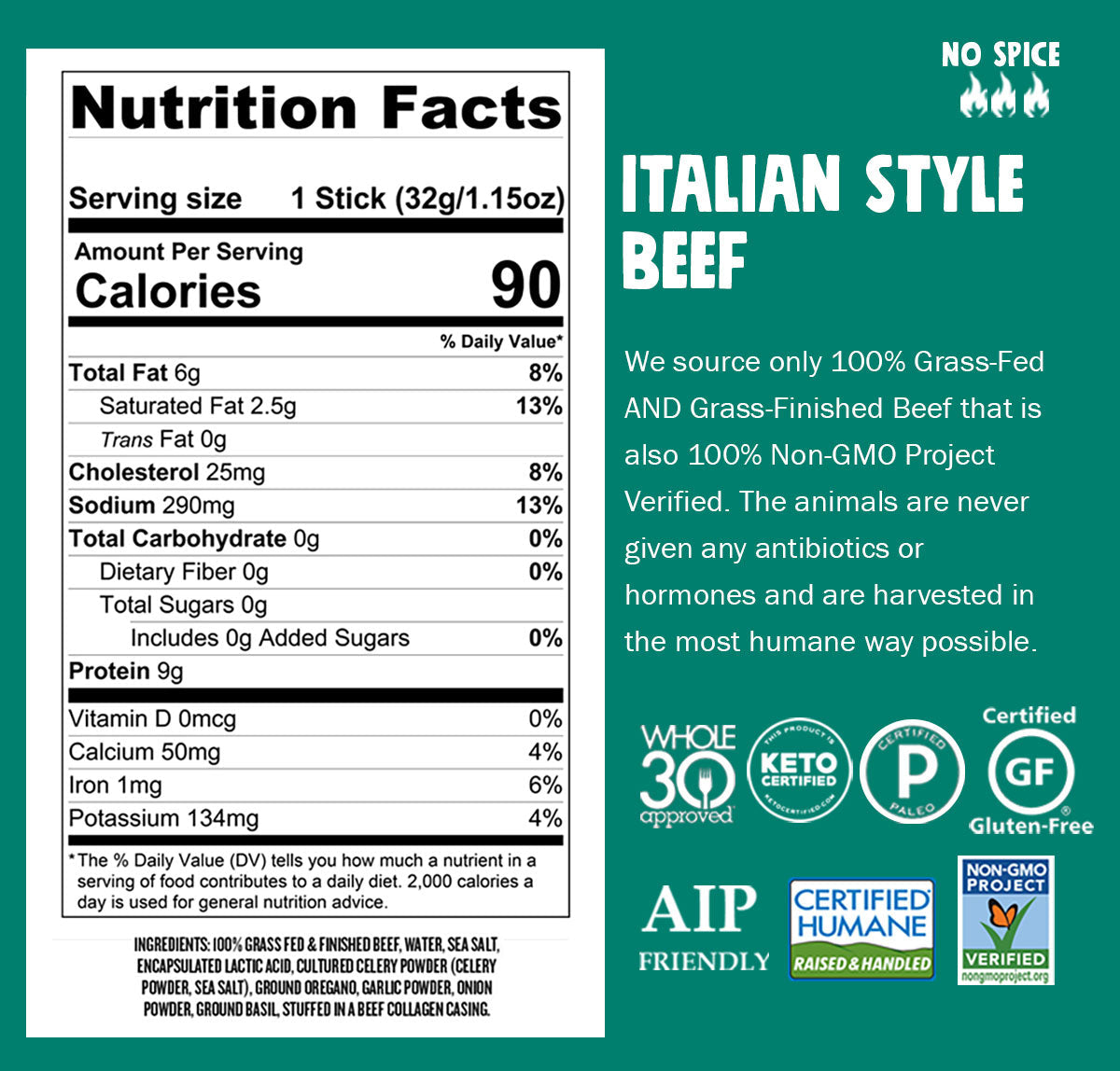 Chomps // Italian Style 1.15 oz Nutri Facts