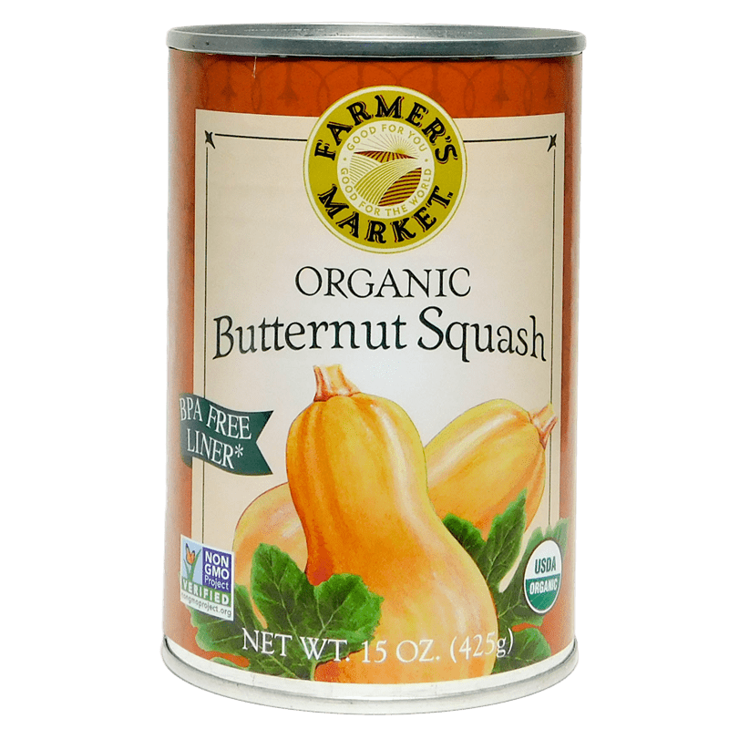 Farmer's Market Organic Butternut Squash purée 15-oz canned butternut squash.