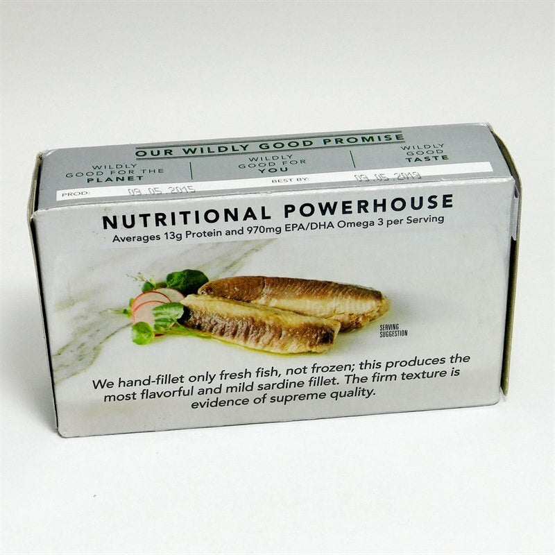 ShopAIP Healthy Foods // Wild Planet - Wild Sardines Skinless and Boneless Fillets in EVOO 4.25 oz