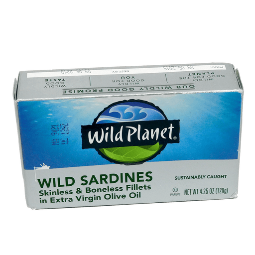 ShopAIP Healthy Foods // Wild Planet - Wild Sardines Skinless and Boneless Fillets in EVOO 4.25 oz